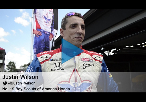 Justin Wilson after qaulifying at Mid-Ohio in 2014